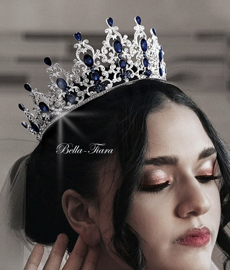 Luisablue - Royal navy blue crown tiara