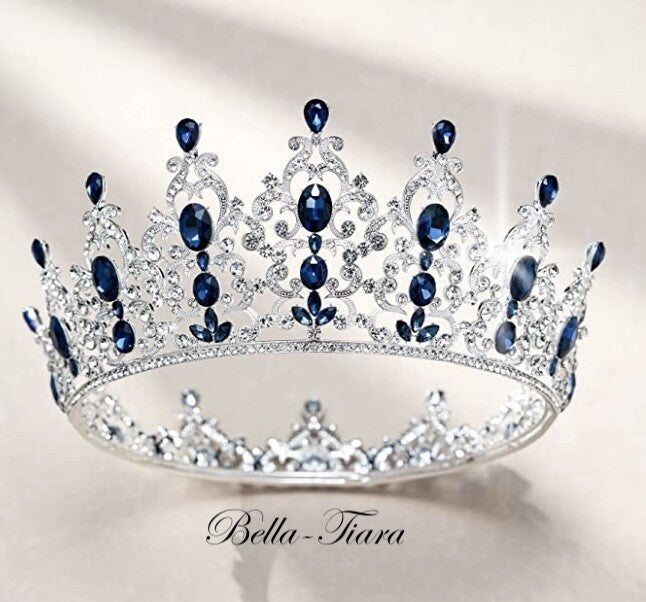 Luisablue - Royal navy blue crown tiara