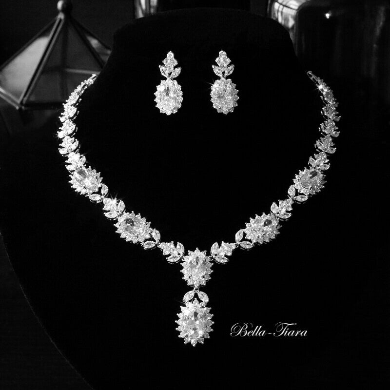 Brianna -  Lovely CZ bridal necklace set