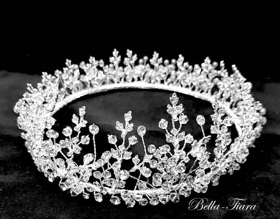 Giustina - Striking Silver Swarovski crystal tiara crown - ONE LEFT