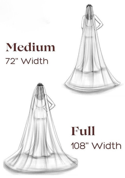 Luce – Elegant Beaded floor cathedral crystal trim veil