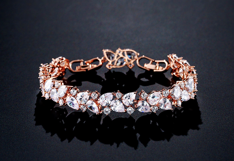 Giovanna -Swarovski crystal gold bridal bracelet