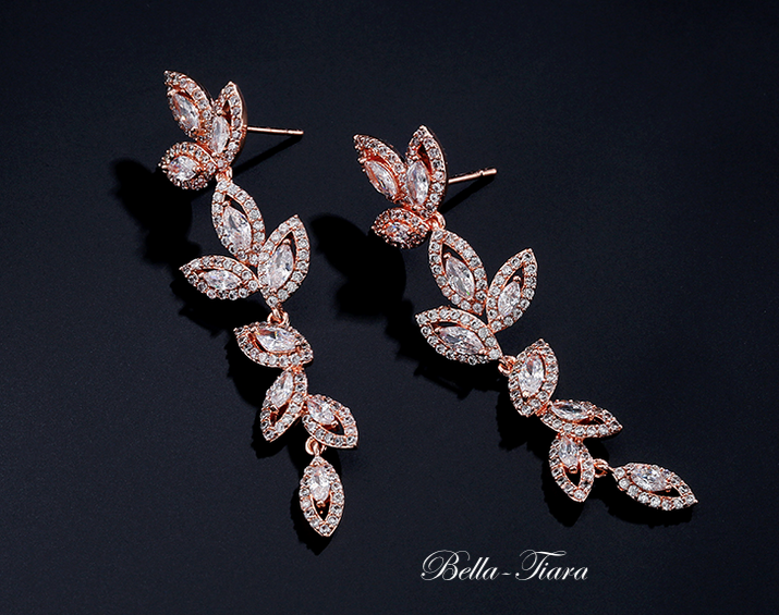 Roberta - Swarovski crystal long droo earrings