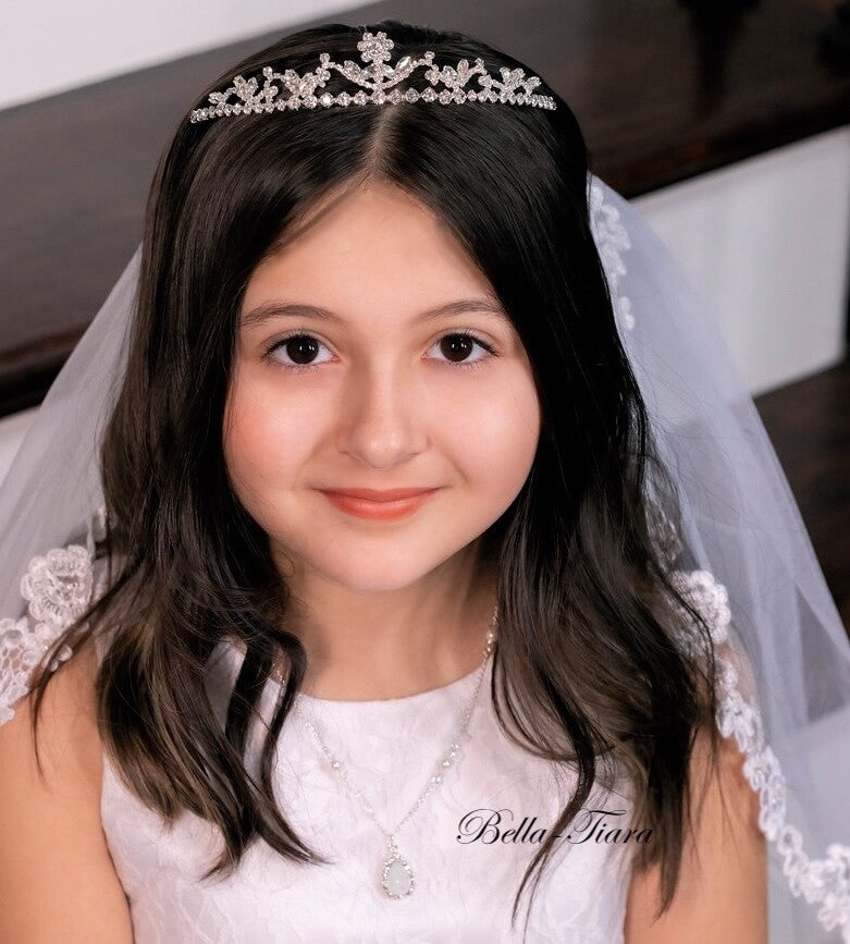 Mariapia - Floral rhinestone communion tiara