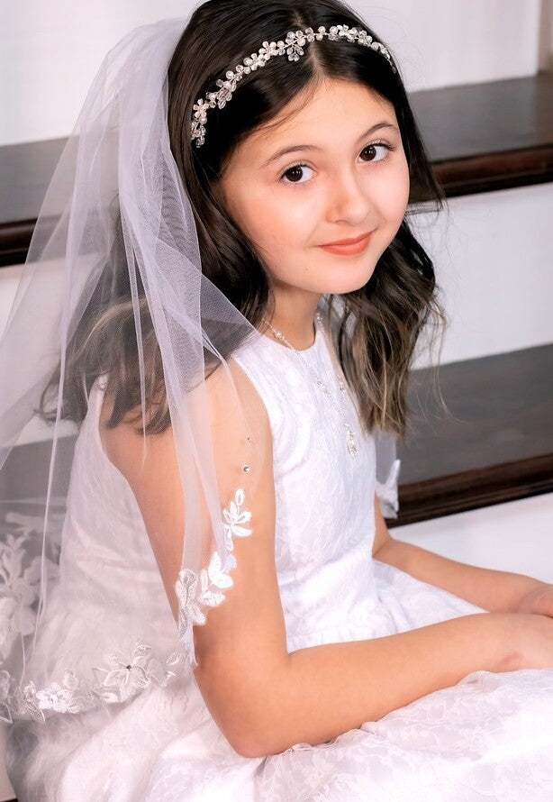 Mariarosa, Beautiful pearl crystal communion headband