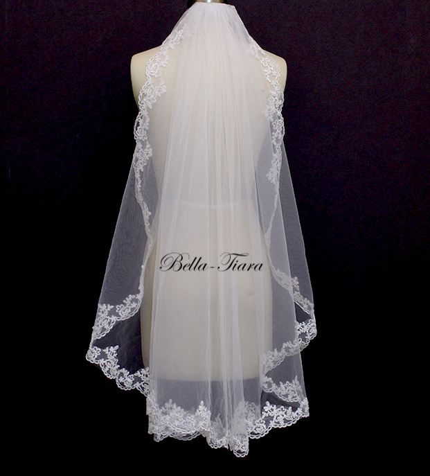 Lora- Spanish style mantilla lace communion veil