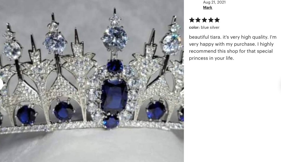 Sapphire - Royal Navy Blue Swarovski Crystal Tiara