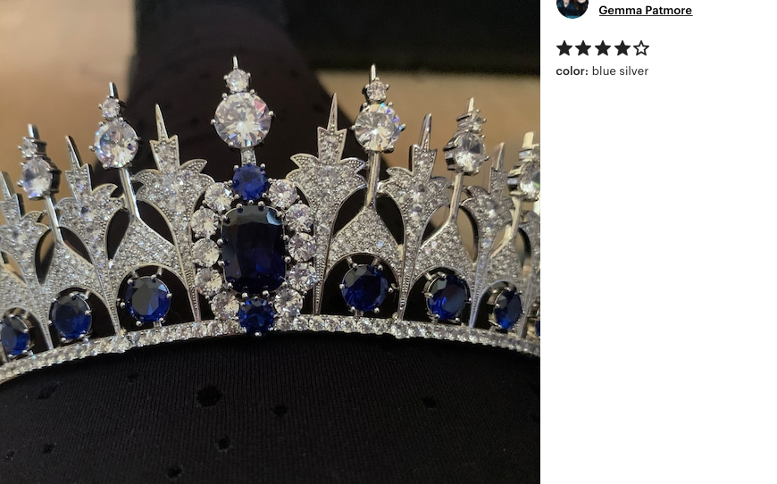 Sapphire - Royal Navy Blue Swarovski Crystal Tiara