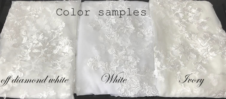 Alexis – Stunning sequin lace floral cathedral veil - Free blusher