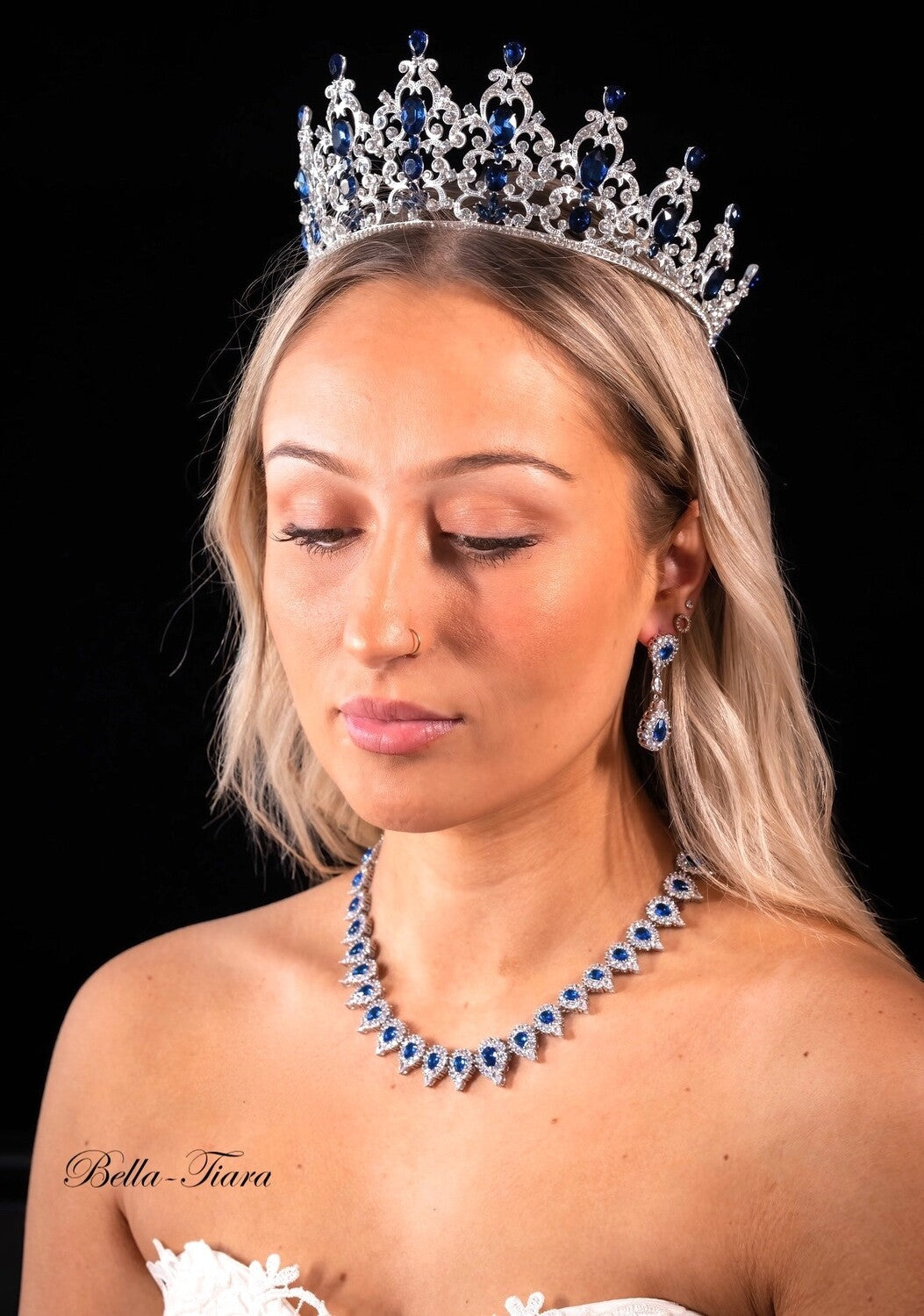 Luisablue - Royal navy blue crown tiara