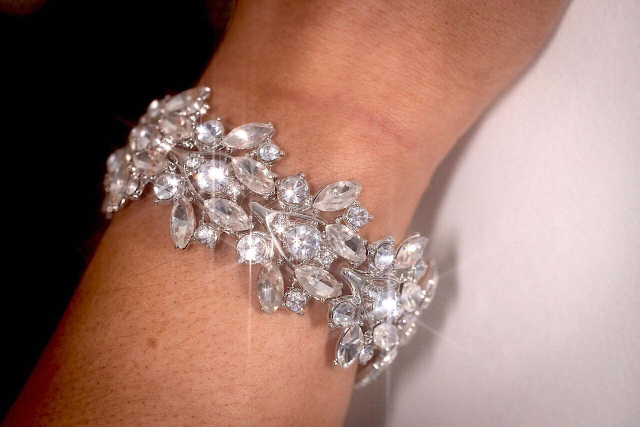 Riana - Vine Crystal wedding bracelet