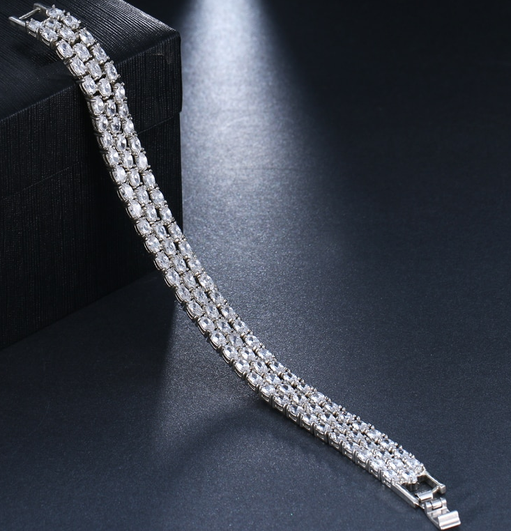 Angela - Exquisite AAA simulated diamond crystal wedding bracelet