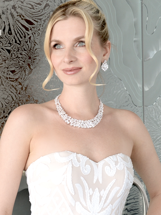 Giovanna -  Exquisite CZ wedding necklace set