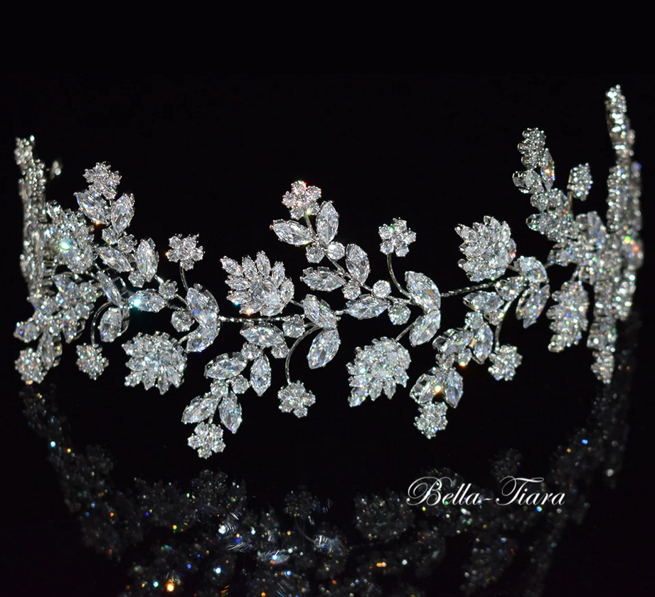 Rosabella - Exquisite crystal floral vine wedding headpiece