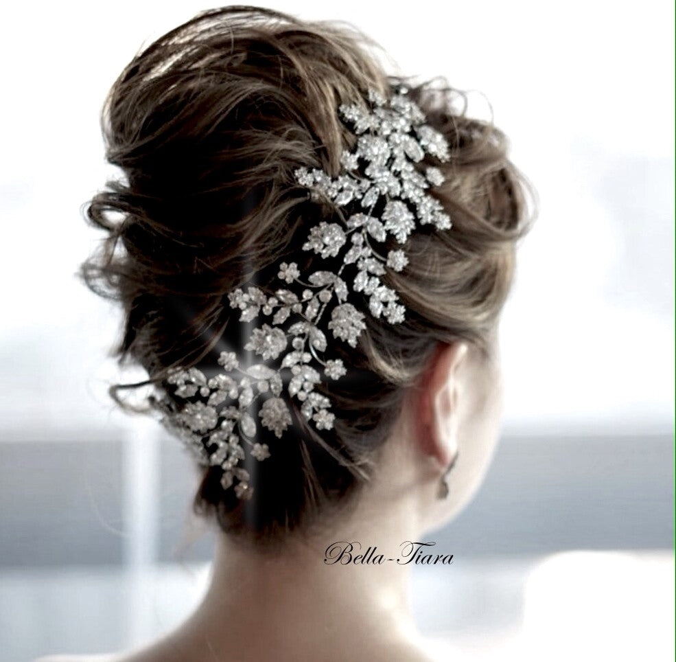 Rosabella - Exquisite crystal floral vine wedding headpiece