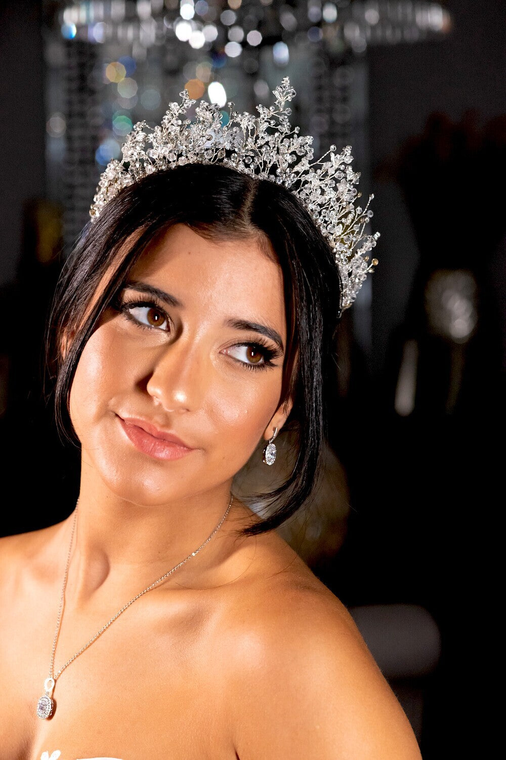 Giustina - Striking Silver Swarovski crystal tiara crown - ONE LEFT