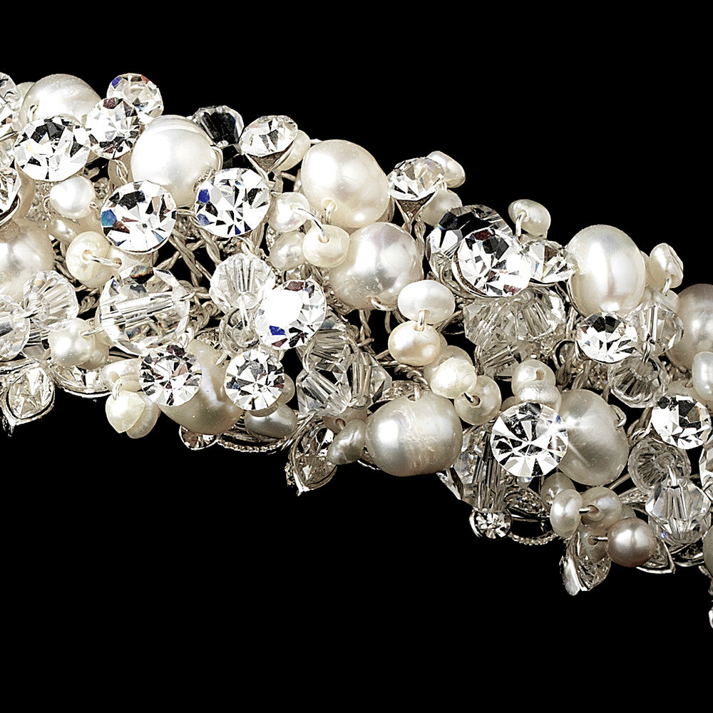 Perla, Exquisite Crystal and Pearl wedding headpiece