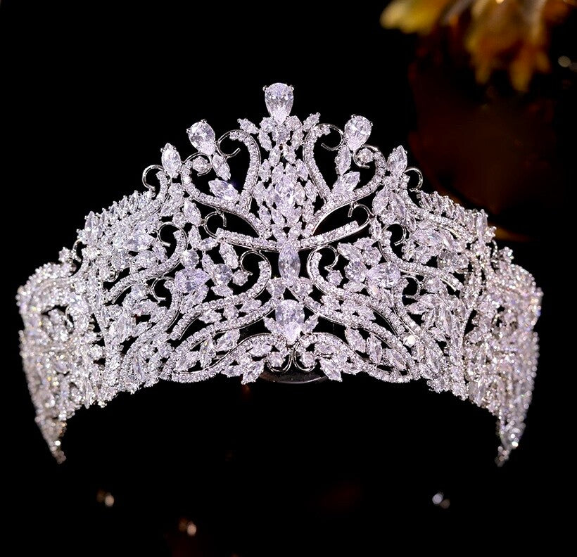 Martina - Silver Swarovski Crystal Tiara Crown