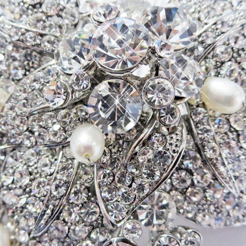 Lorenia - Exquisite Swarovski Crystal and pearl wedding comb