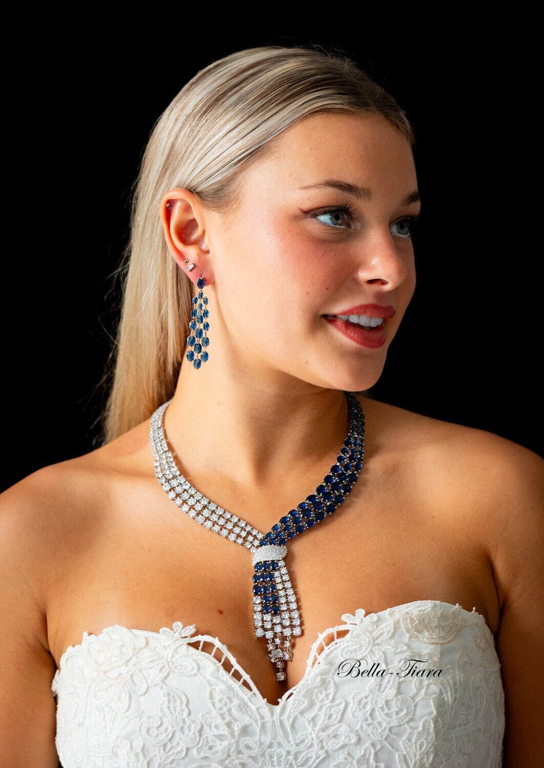 Amanda- Stunning drop statement crystal necklace set
