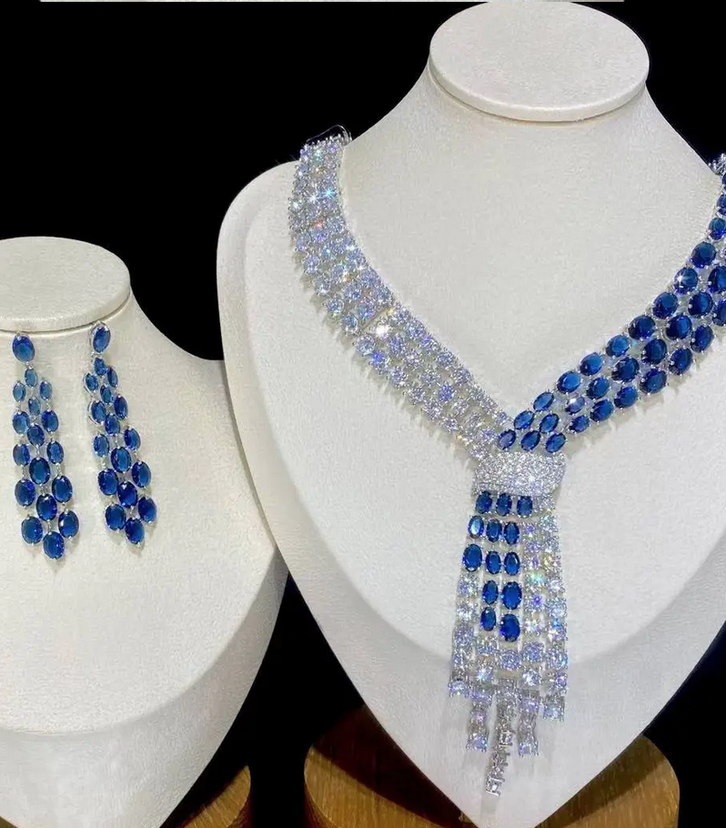 Amanda - Stunning bridal crystal necklace set