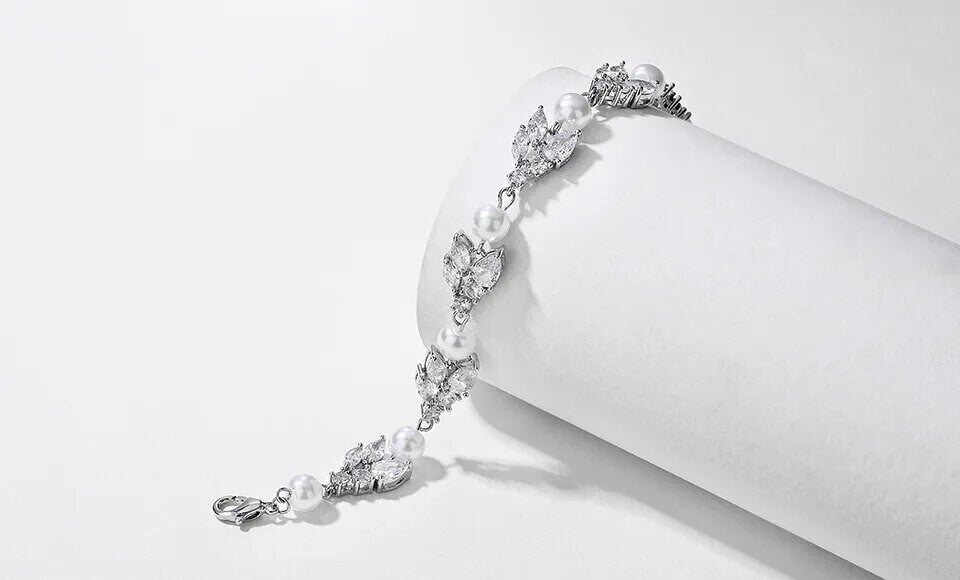 Verona - Couture crystal pearl bridal bracelet