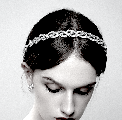 Jenna - wedding bridal silver crystal headband