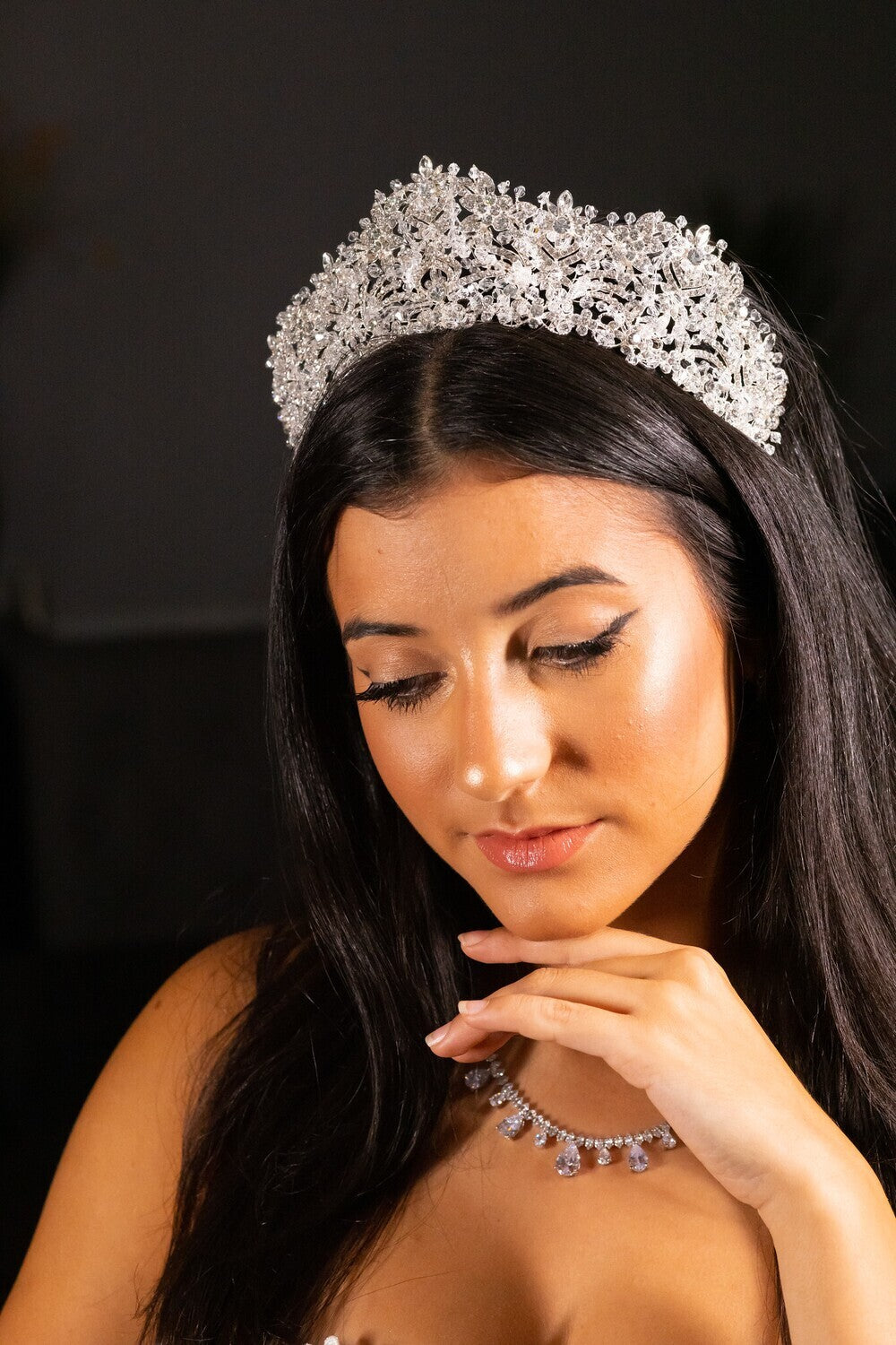 Martyna - Royal Swarovski Crystal wedding Tiara Crown