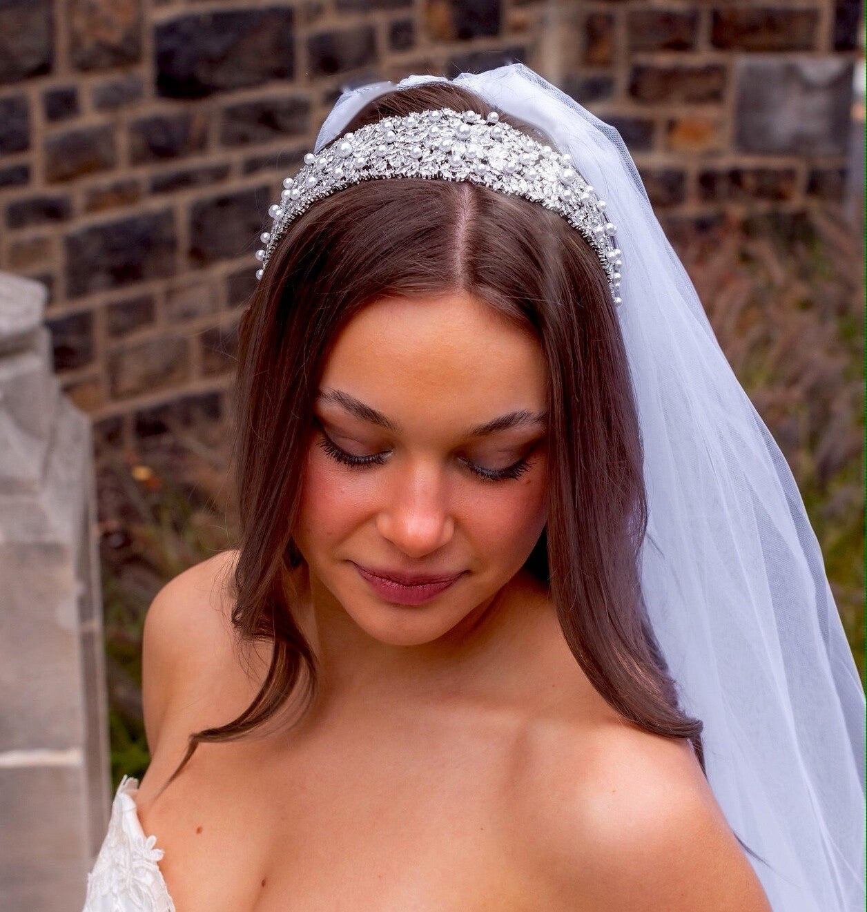 Sandria - Swarovski Crystal and Pearl wedding headband