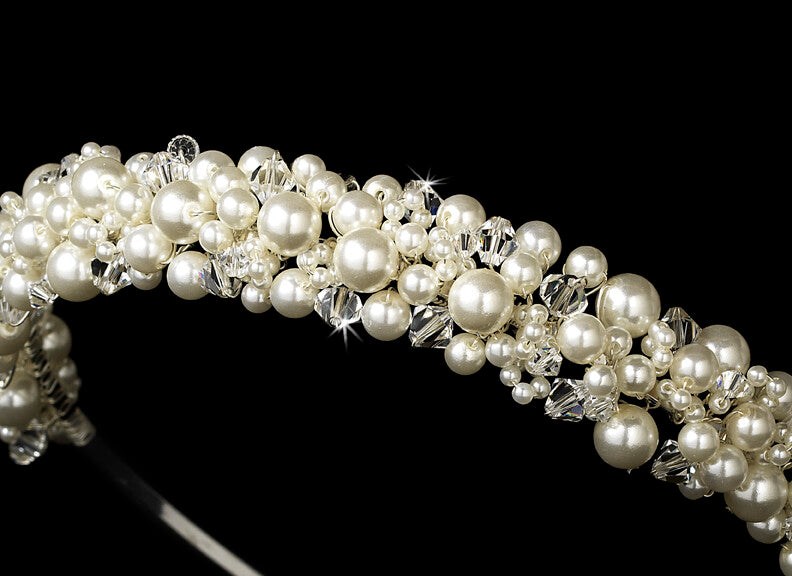 Marialea - Pearl and crystal wedding headband