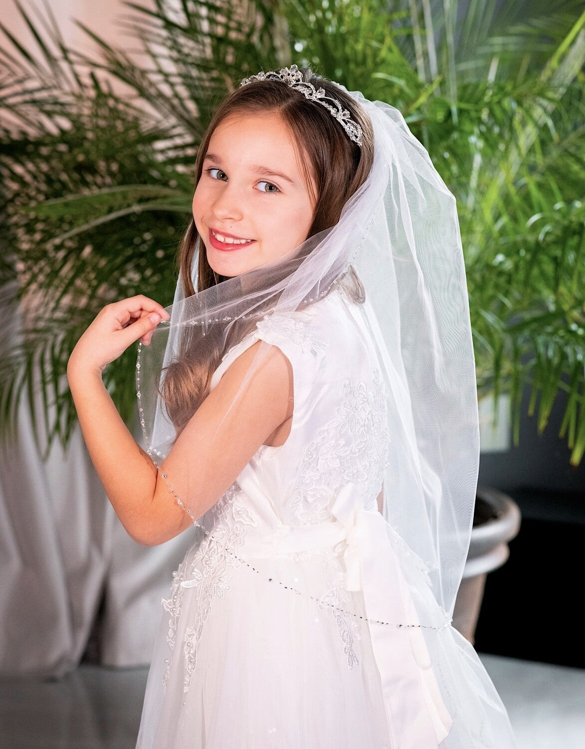 Cristina- Beautiful crystal communion tiara