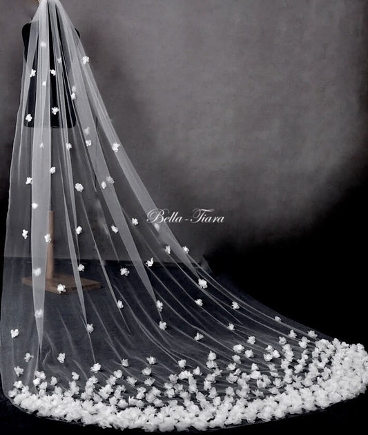 Petals - Stunning 3D petal flower cathedral wedding veil