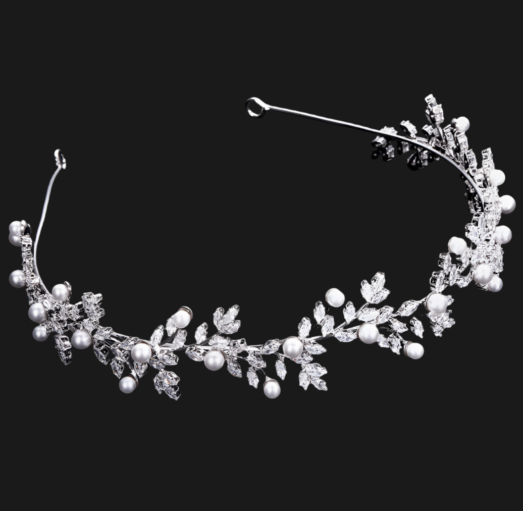 Romantica - wedding Crystal pearl headband