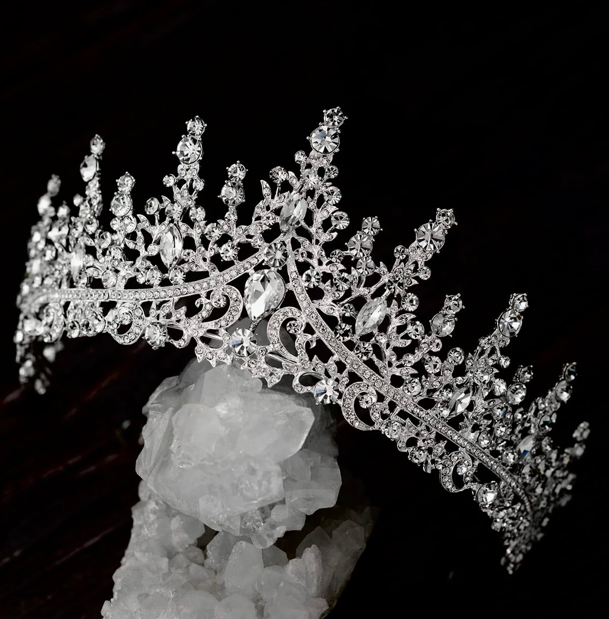 QueenAndrea - Royal crystal silver Tiara