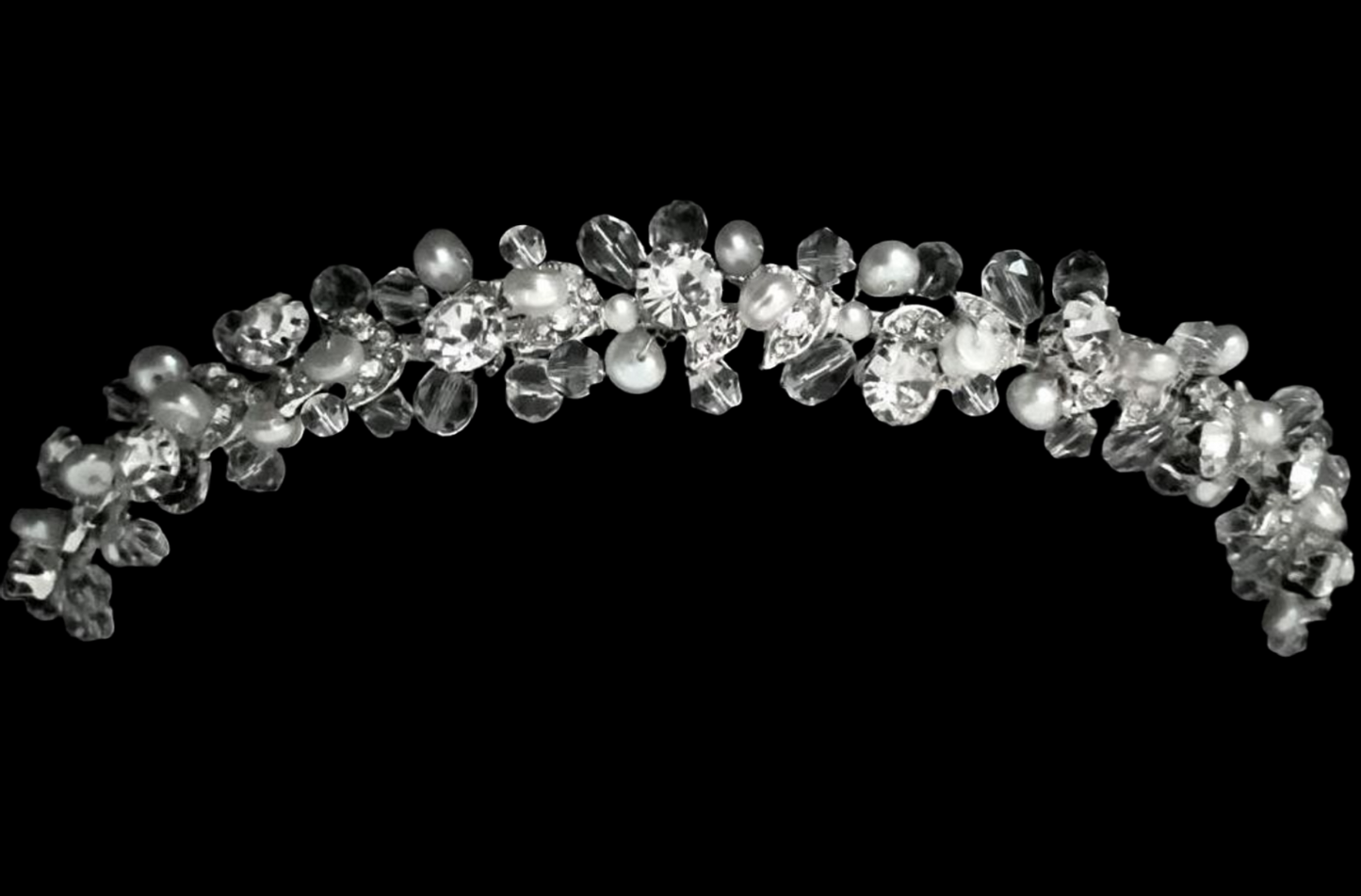 Jackie- Beautiful Pearl and Crystal wedding headband