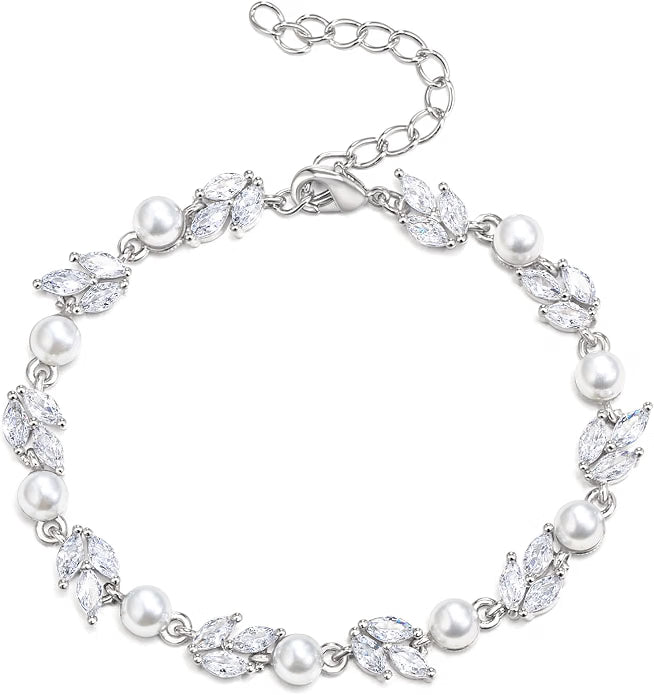 Tremika - Pearl bridal necklace set
