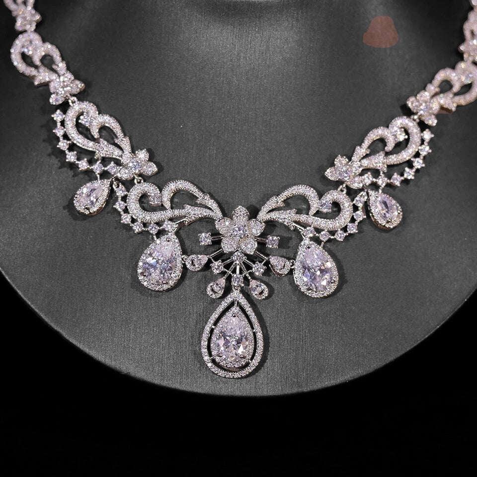 Chantelle - Enchanting crystal wedding necklace set