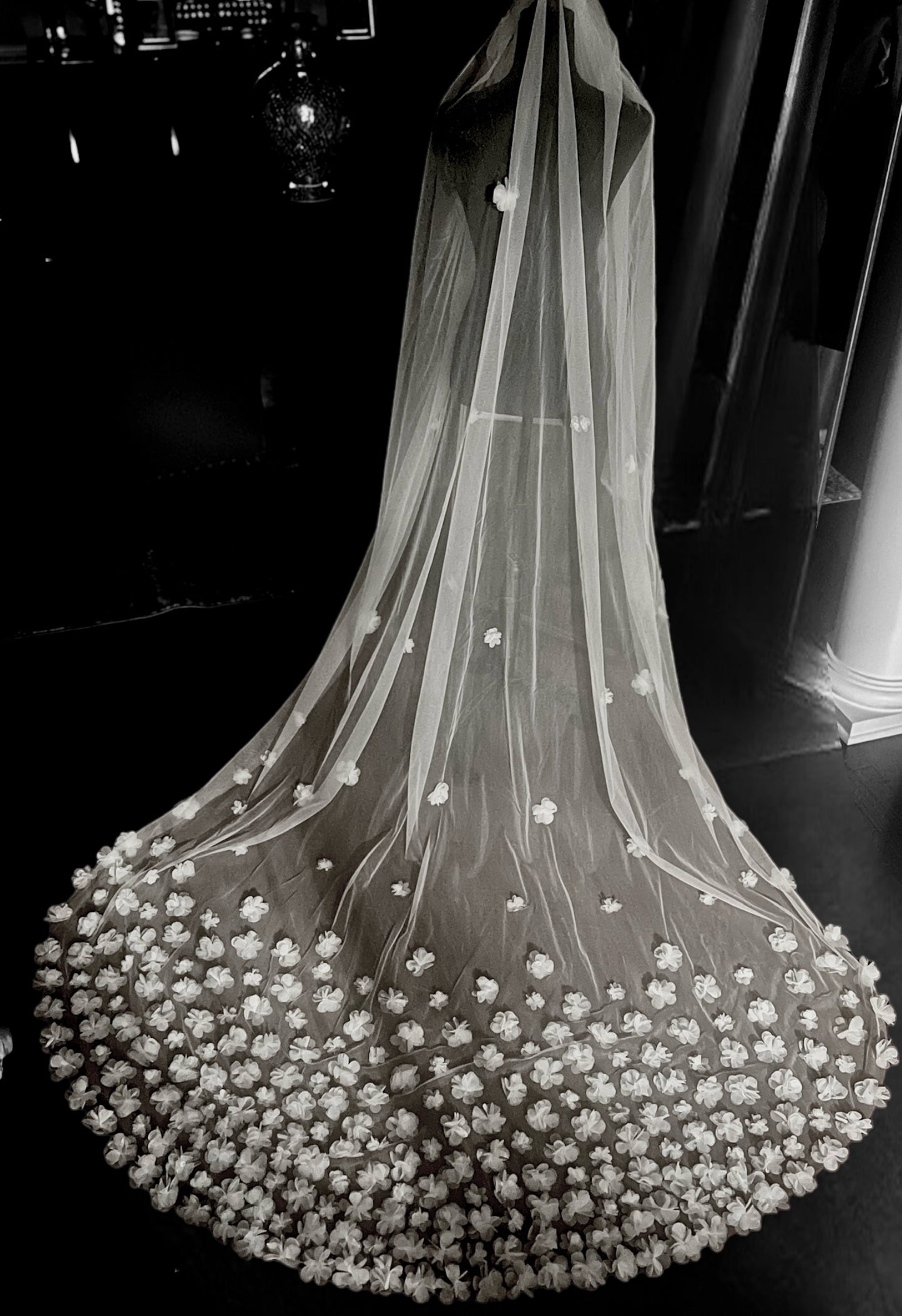 Petals - Beautiful 3d petal flower cathedral wedding veil