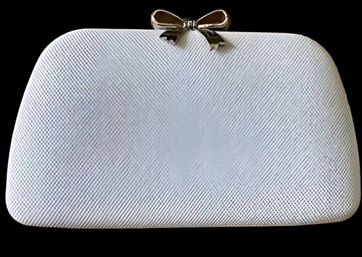 Neve - Shimmer white Elegant bridal clutch purse