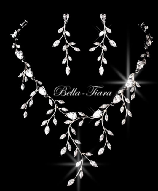 Kesia - Swarovski Crystal Vine Bridal Necklace Set