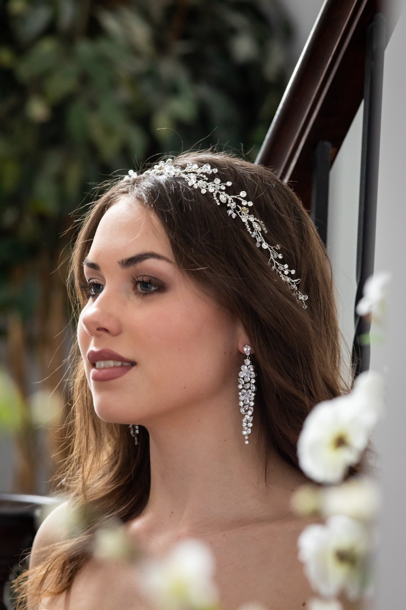 Sonia - Swarovski crystal wedding hair vine headpiece