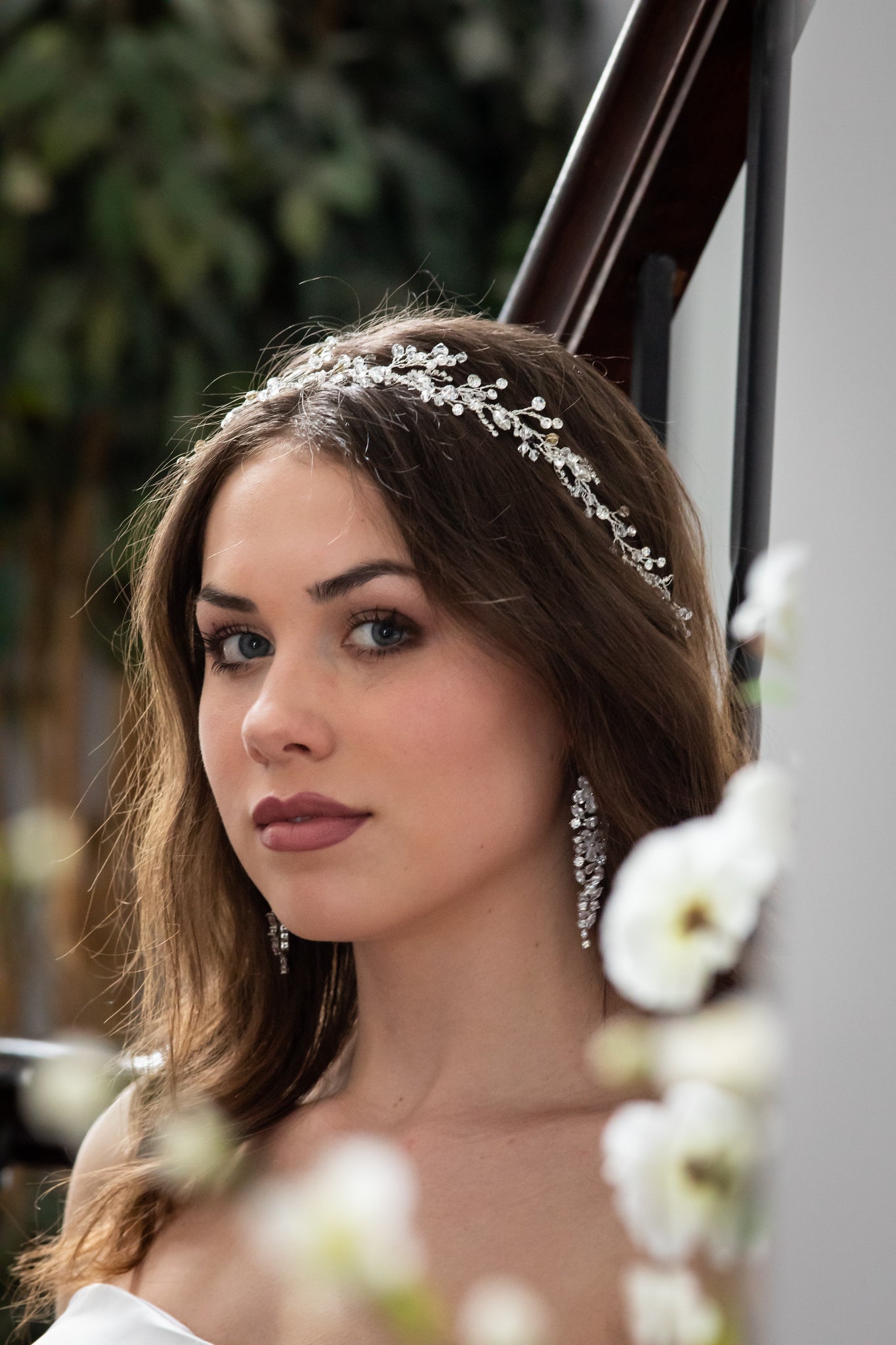 Sonia - Swarovski crystal wedding hair vine headpiece