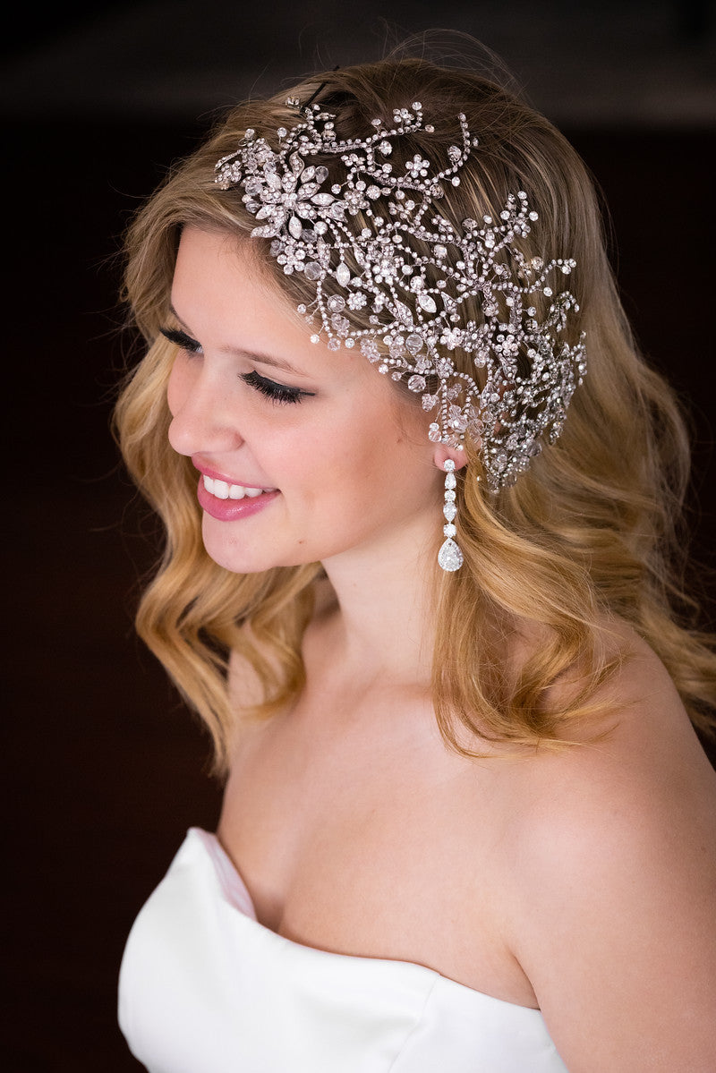 Jacqueline, Swarovski crystal wedding headpiece