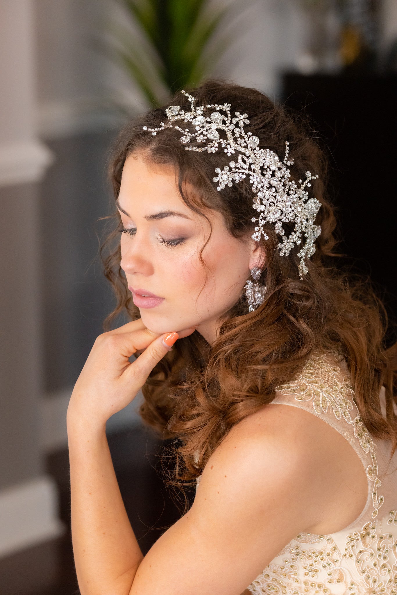 Enza - Swarovski crystal wedding hair piece