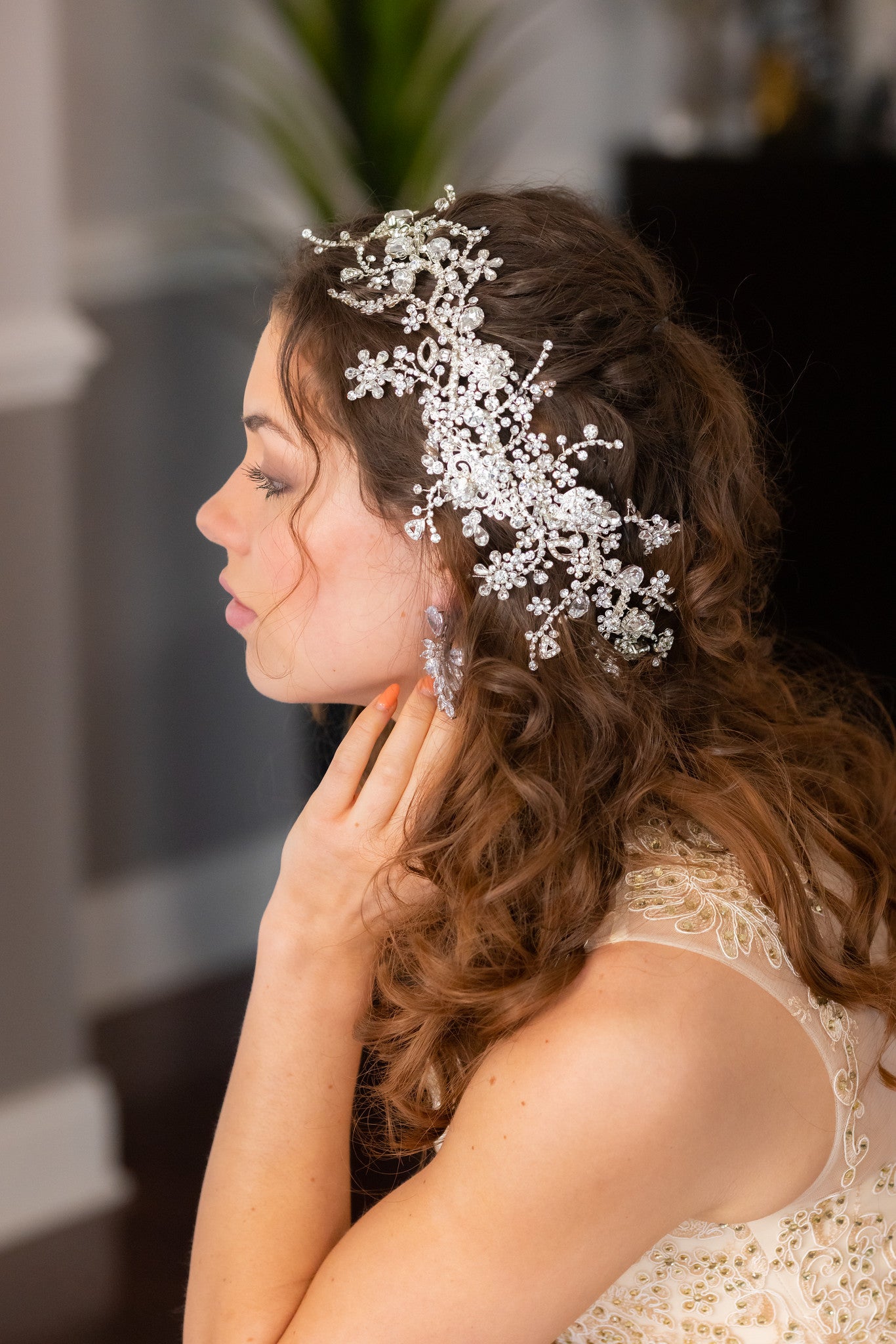 Enza - Swarovski crystal wedding hair piece