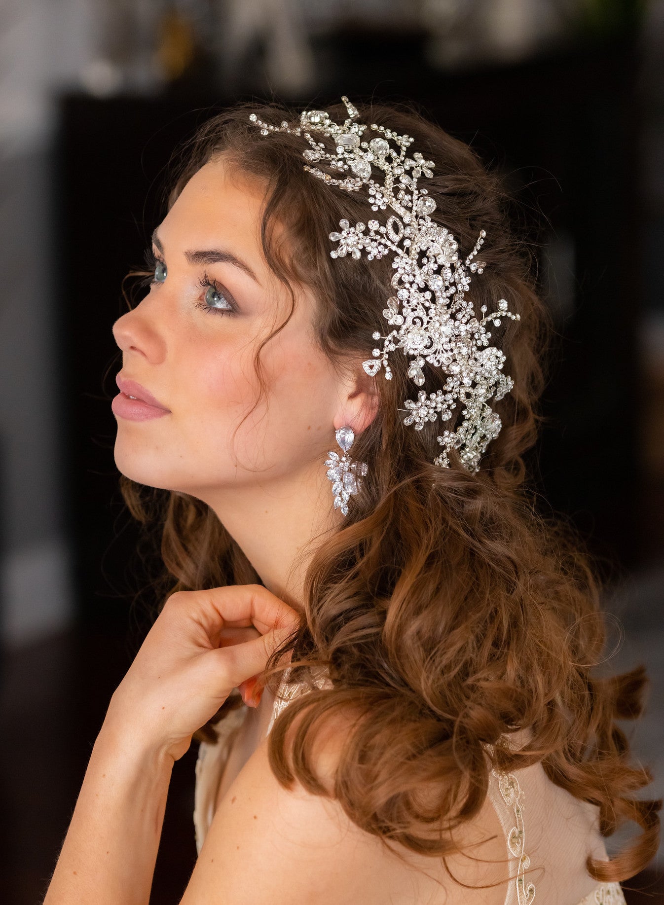 Enza - Swarovski crystal wedding hair piece