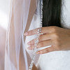 MONICA – Beautiful beaded edge pearl and crystal trim bridal veil