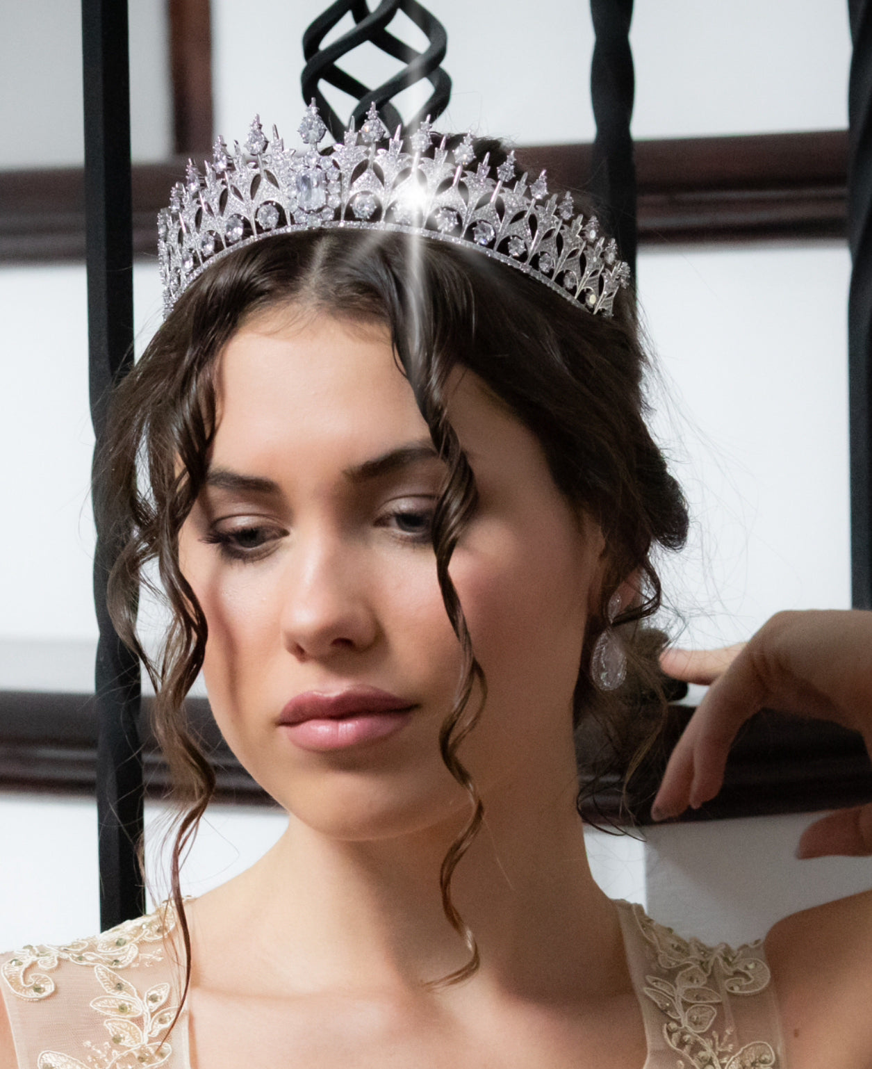 Goddess crystal wedding Tiara