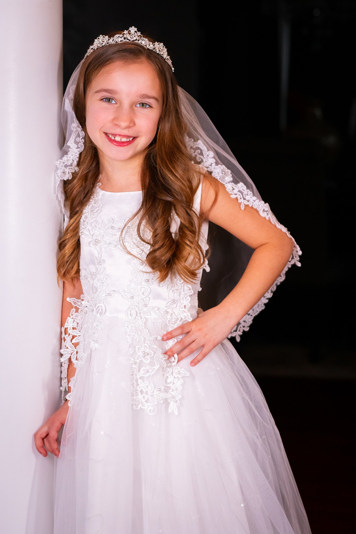 Alberta- Beautiful swarovski crystal first communion tiara