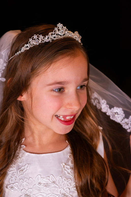 Alberta- Beautiful swarovski crystal first communion tiara